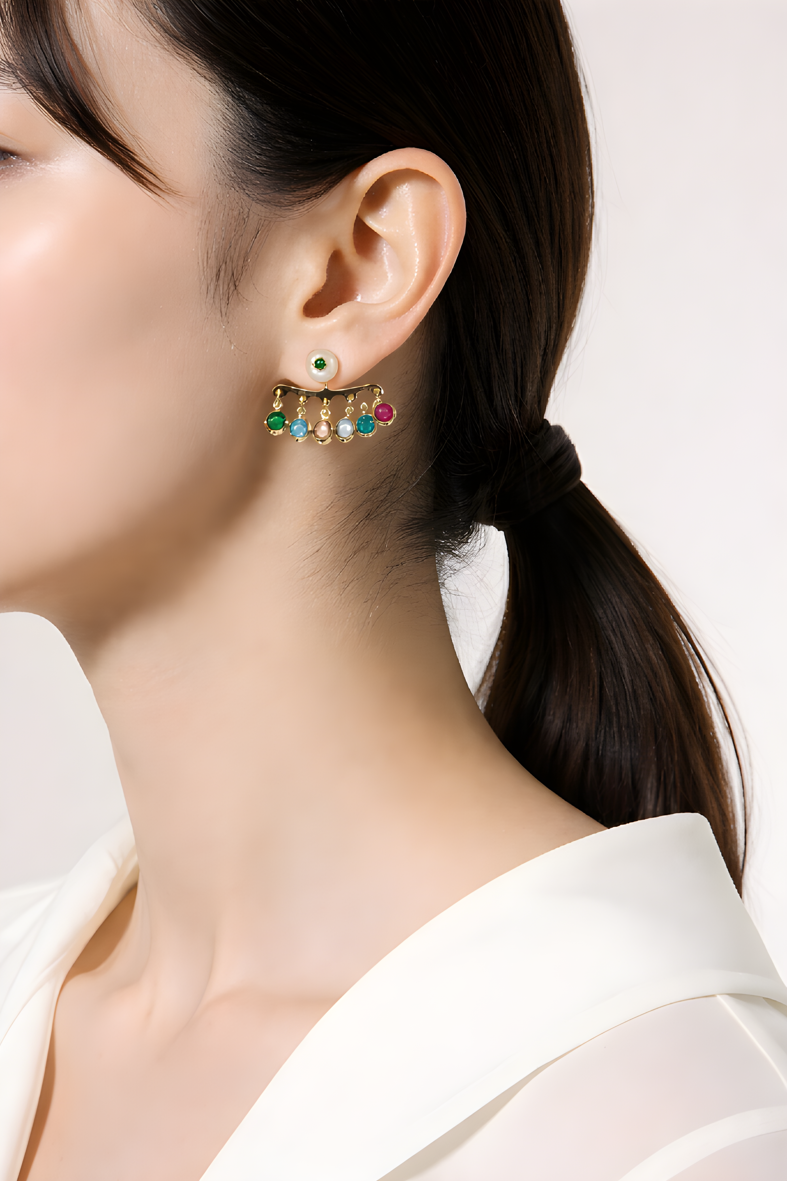 Brincos bolinhas coloridas