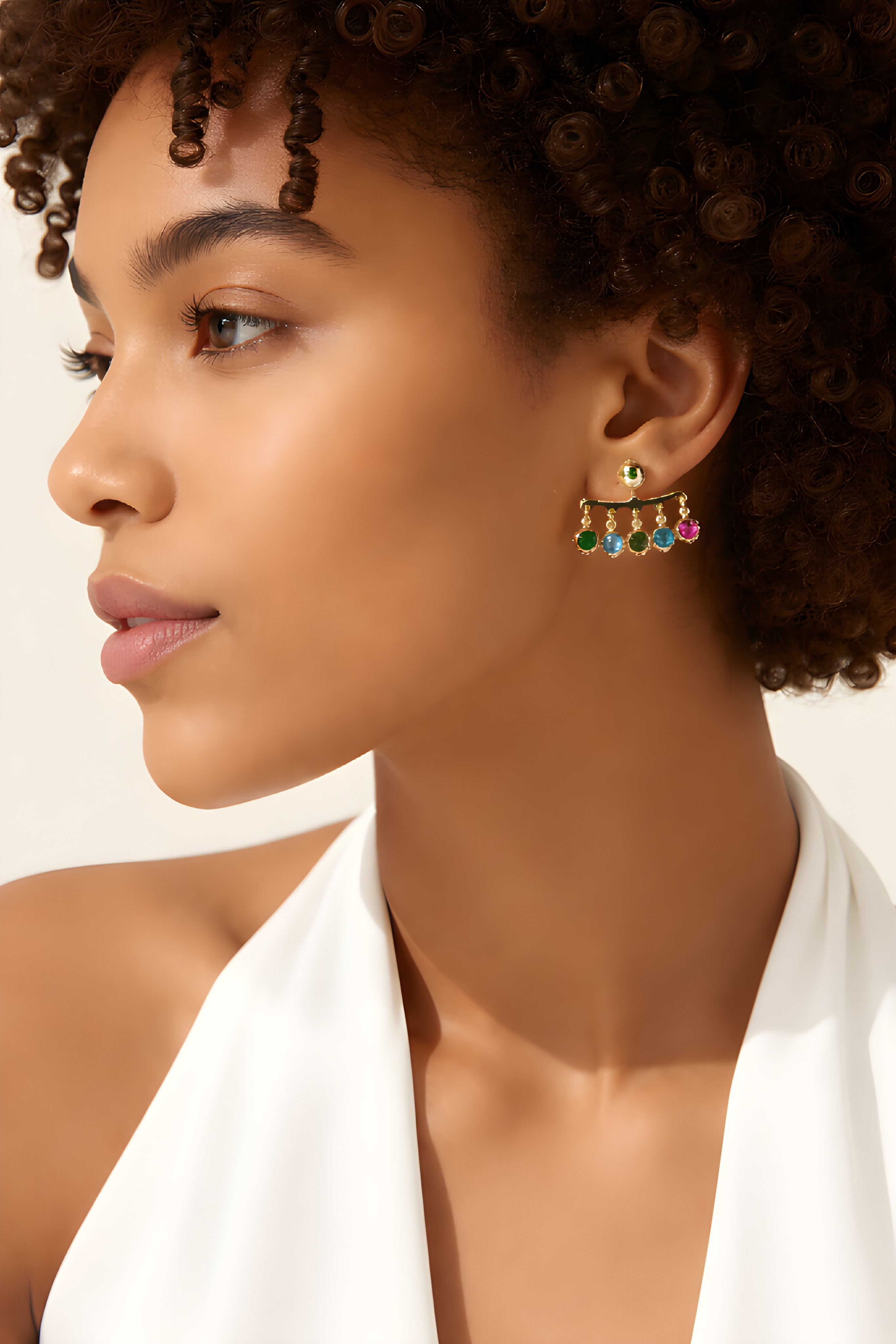 Brincos bolinhas coloridas