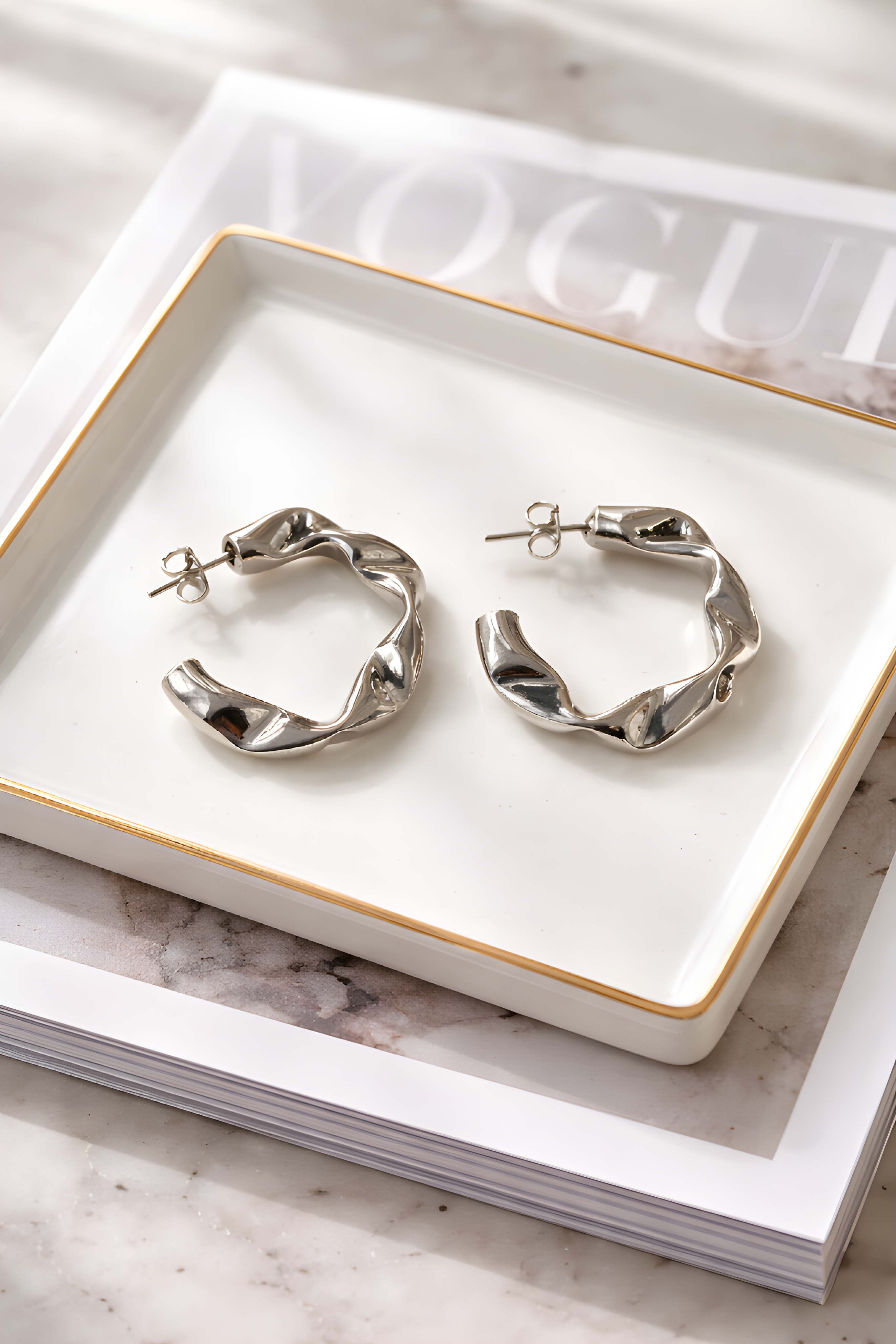 Brinco argola prateado