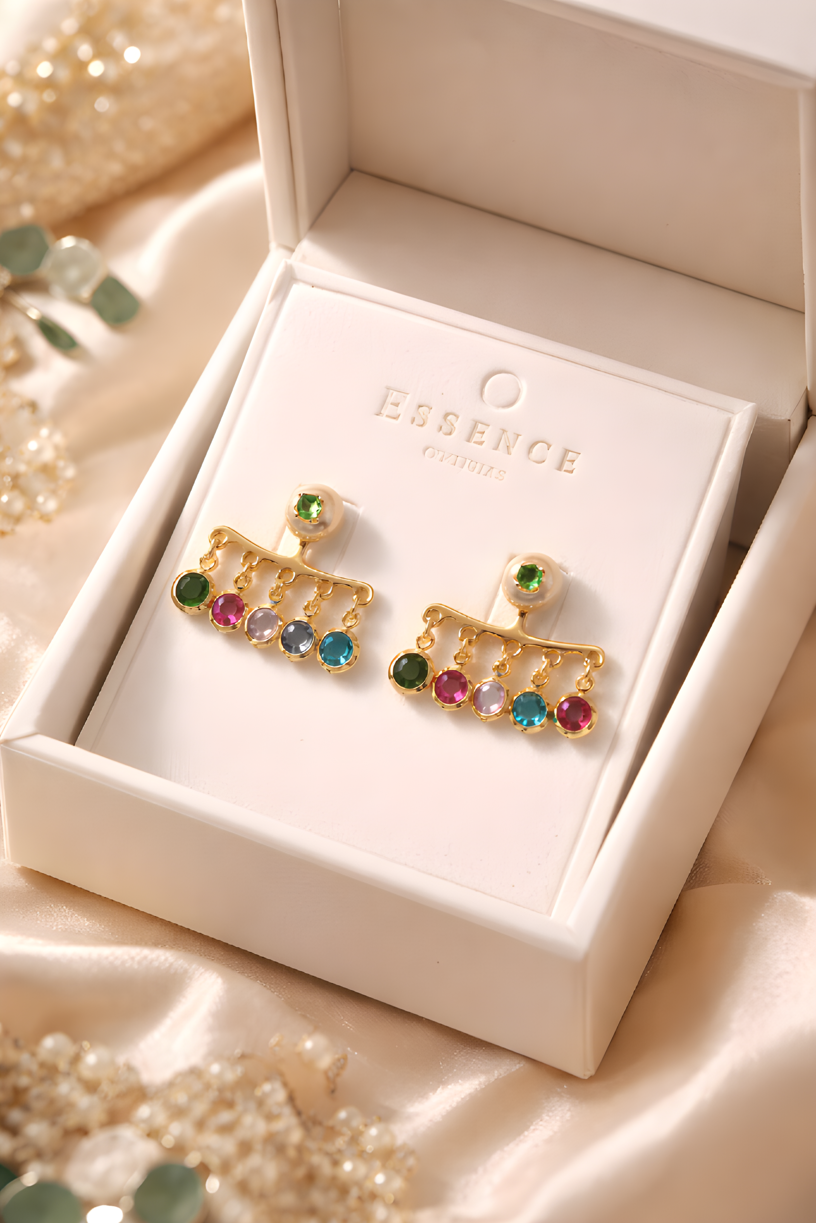 Brincos bolinhas coloridas