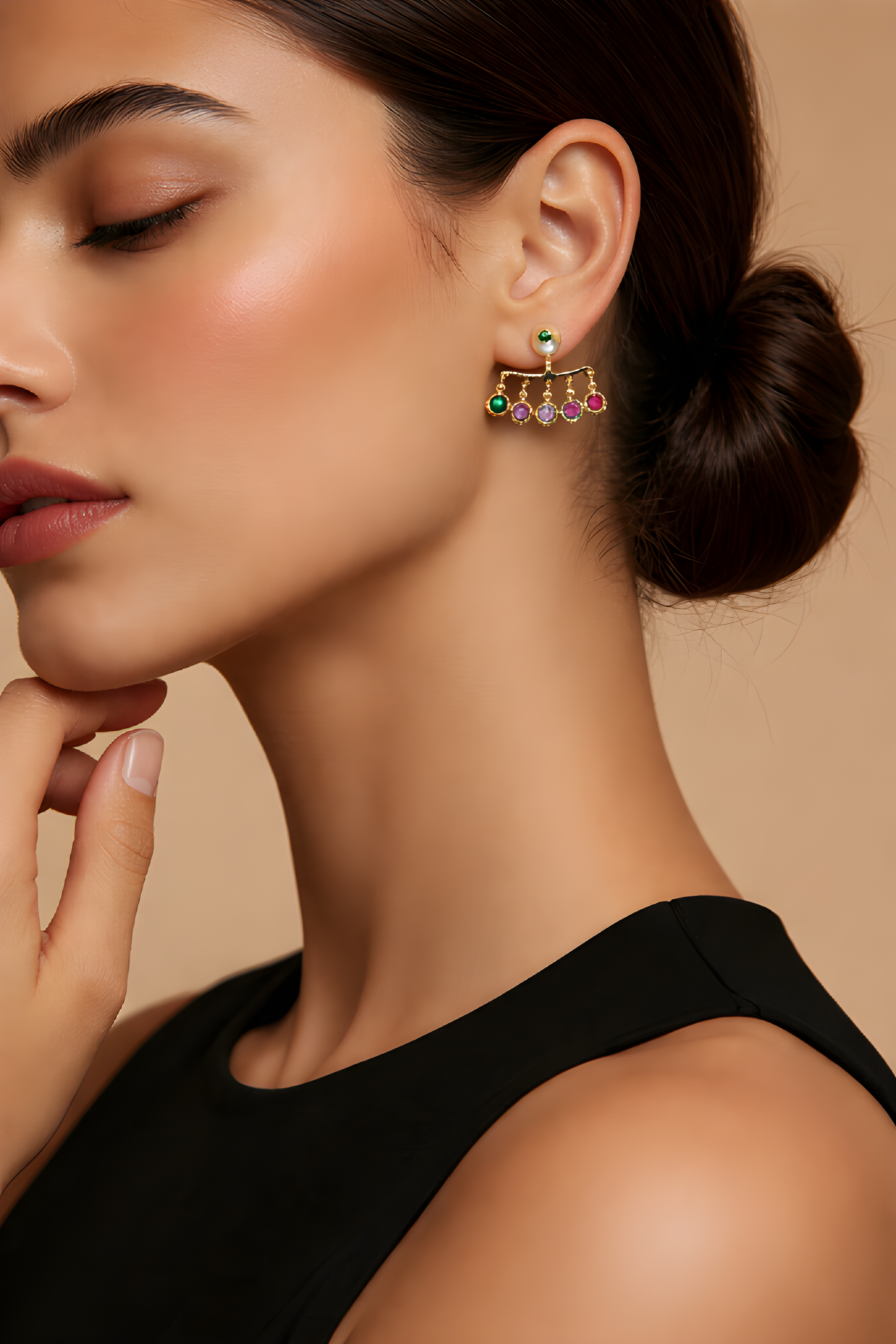 Brincos bolinhas coloridas