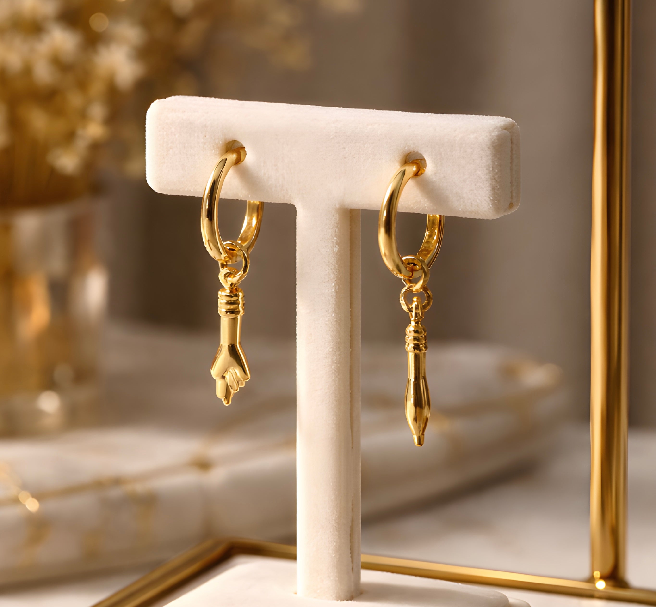 Brincos argolas de figa